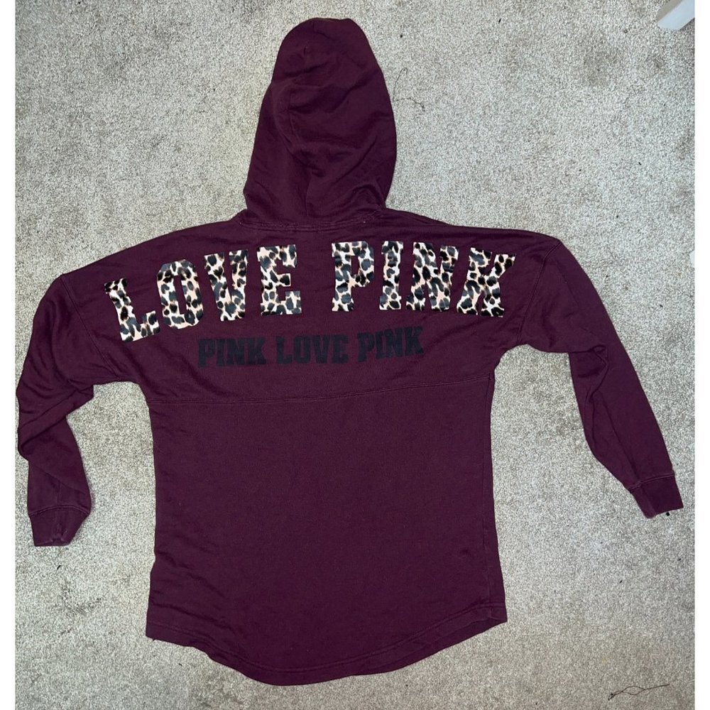 ***SOLD***PINK Animal Print Maroon Sweatshirt With Hood***SOLD***